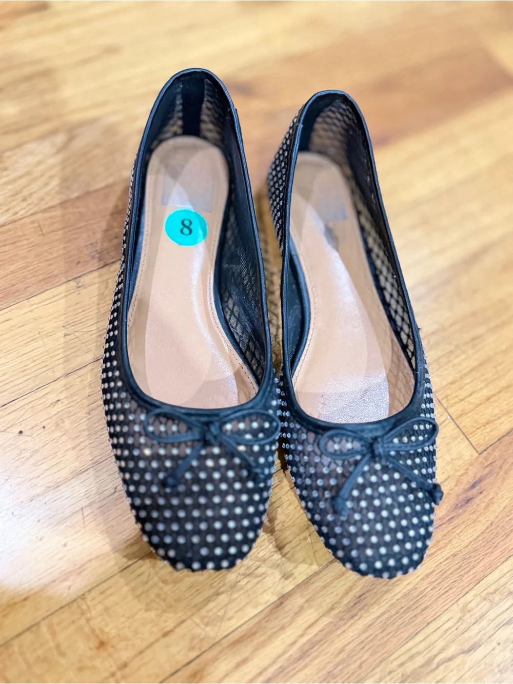 DV by Dolce Vita Black Studded Bow Flats